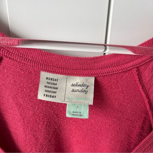 Anthropologie Saturday Sunday Kathie Flounced Relaxed fit Dress Pink small - Picture 4 of 15